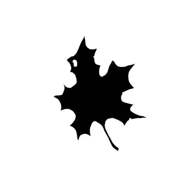 Illustration Silhouette Eines Schwarzen Baumblattes Isoliert Auf Weißem Hintergrund Ikonenblätter — Stockfoto