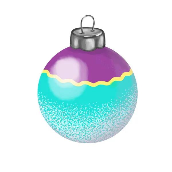 Illustrazione di vetro rotondo palla di Natale per albero di Natale decoration.isolated su uno sfondo bianco. — Foto Stock
