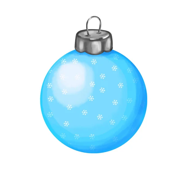 Illustration de boule de Noël ronde en verre pour la décoration d'arbre de Noël. Isolé sur un fond blanc. — Photo