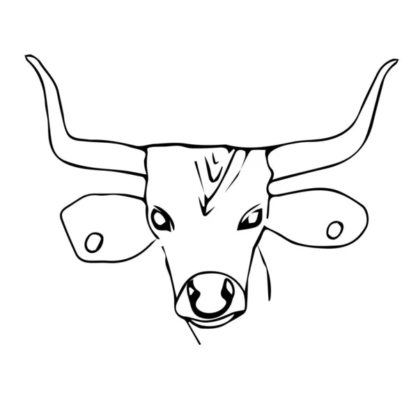 Vector Illustratie Jaar Van Stier 2021 Leuke Ongewone Ossen Illustratie — Stockvector