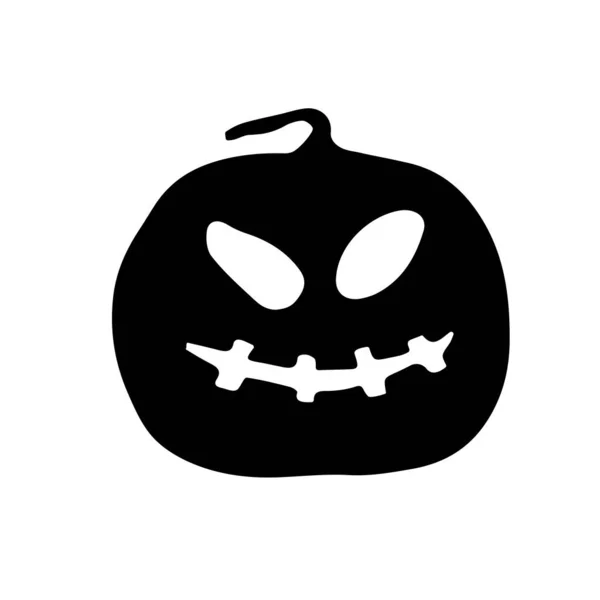 Vector Illustration Angry Icono Calabaza Negra Con Emociones Para Etiqueta — Vector de stock