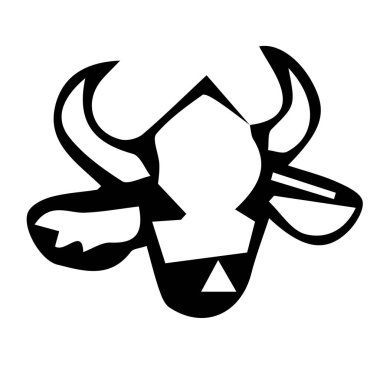 Vektör illüstrasyonu. Boğa 2021 yılı. Hoş, sıra dışı öküzler. Yılbaşı ve Noel için çizim. Top, 2021 'in beyaz arka planda izole edilmiş bir sembolüdür..