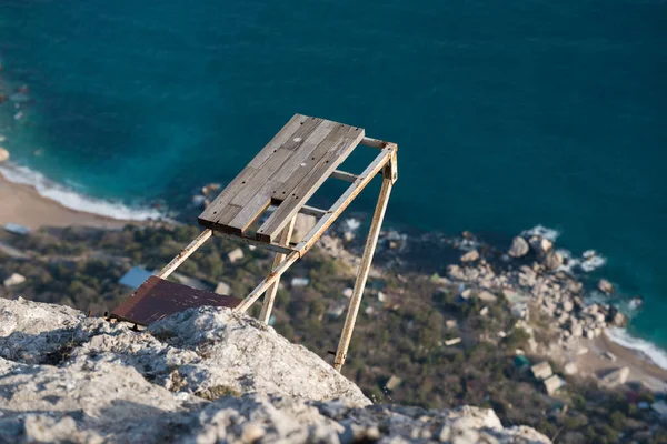 Old Base Jumping Platform Cliff Crimean Mountains — Stock Photo, Image