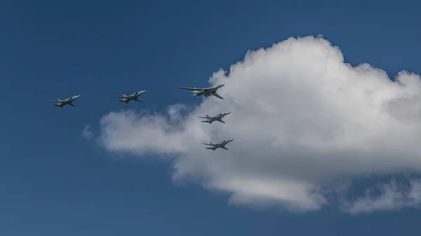 Aeronaves Combate Das Forças Armadas Federação Russa Desfile Dia Vitória — Fotografia de Stock