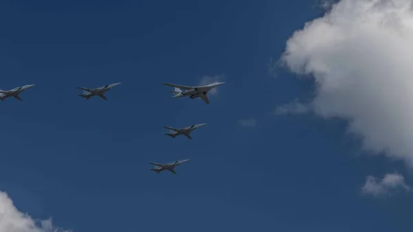 Бойові Літаки Збройних Сил Російської Федерації День Перемоги Параду Травня — стокове фото
