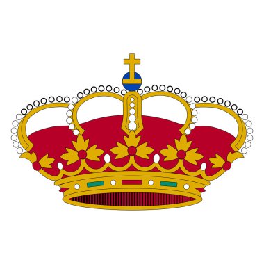 Lüks Crown Drawn. Beyaz arkaplanda vektör çizimi. vektör