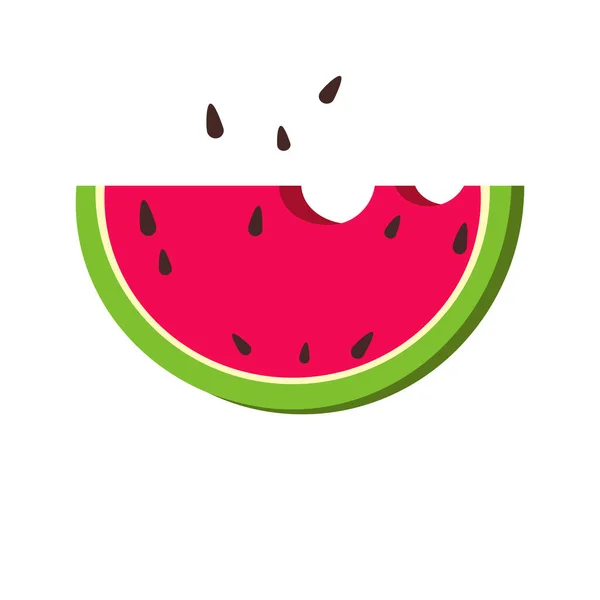 Sommer Frische Scheibe Wassermelonen Vektorsymbol Saftige Helle Wassermelone Auf Weißem — Stockvektor