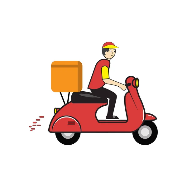 Service Livraison Avec Courrier Moto — Image vectorielle