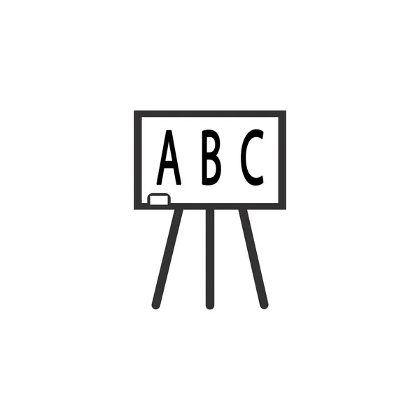 Μεγάλα Γράμματα Abc Στον Πίνακα Λεπτή Γραμμή Εικονίδιο — Διανυσματικό Αρχείο