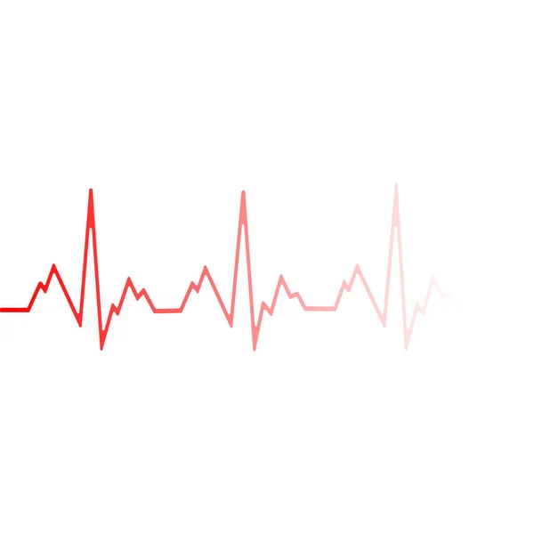 Linha Cardiograma Cardíaco Isolada Fundo Branco Ilustração Vetorial Eps —  Vetores de Stock