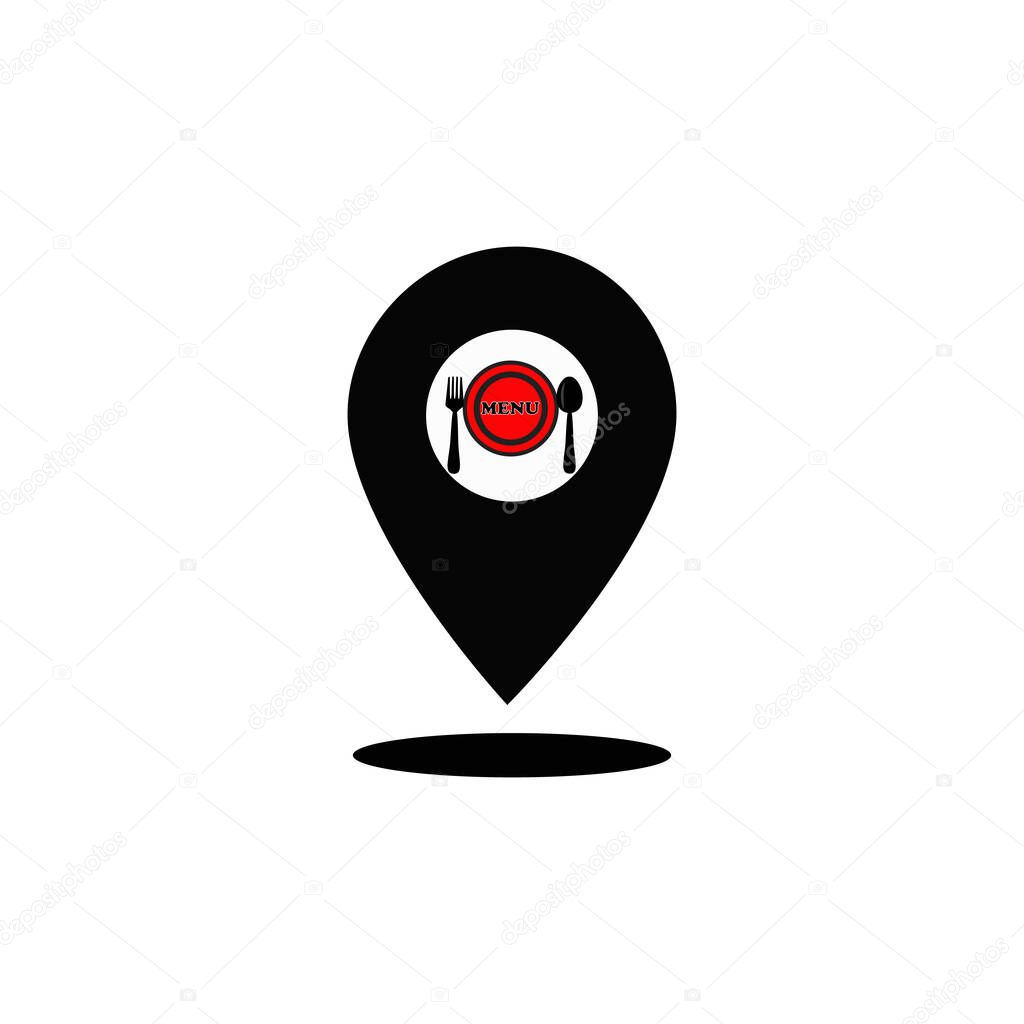 Cafe and restaurant location icon food ordering