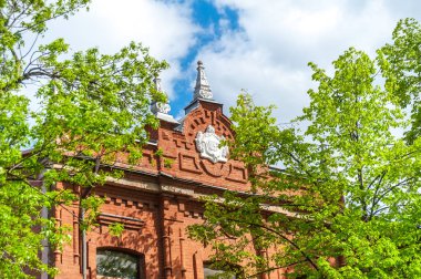 Krasnodar 'da eski bir ev. Tarihi binaları olan şehir merkezi. 