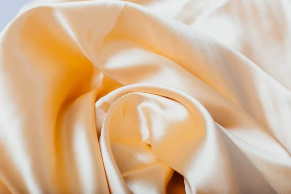 Gold Fabric Folds Drapery Shine Silk Sewing — Stock Photo, Image