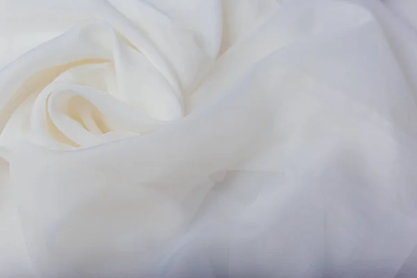 White Fabric Folds Drapery Shine Silk Sewing — Stock Photo, Image