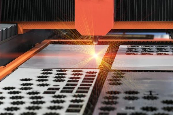 High Precision Cnc Laser Welding Metal Sheet High Speed Cutting — Stock Photo, Image