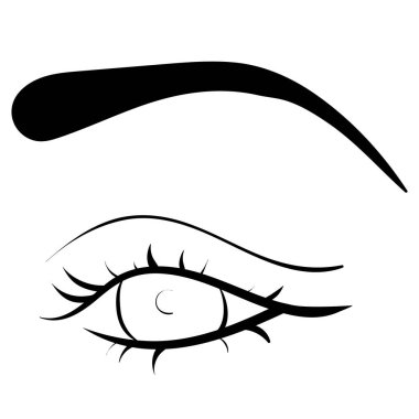 Vektör doğrusal çizim. Kozmetik, kartvizit, kumaş, web sitesi, güzellik salonu tasarımı için moda illüstrasyonu.