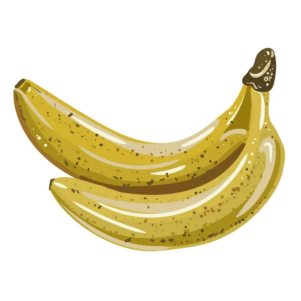 Ilustração Vetorial Bananas Fruta Amarela Isolada Objetos Pitorescos Deliciosos Para — Vetor de Stock