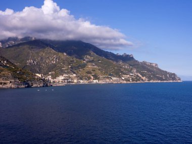 Kartpostal görünümü Amalfi, Amalfi Coast, Campania, İtalya.