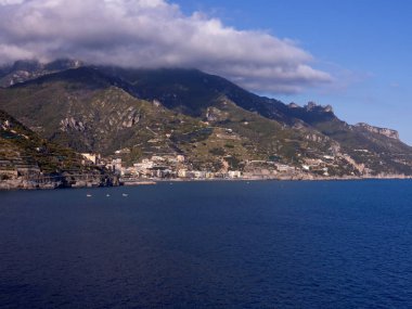 Kartpostal görünümü Amalfi, Amalfi Coast, Campania, İtalya.