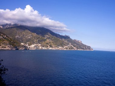 Kartpostal görünümü Amalfi, Amalfi Coast, Campania, İtalya.