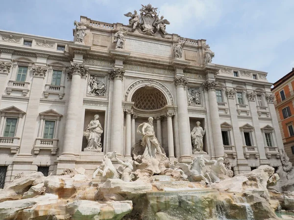 Trevi fountain in the morning, Rome, Italy. Rome baroque architecture and landmark. Rome Trevi fountain is one of the main attractions of Rome and Italy