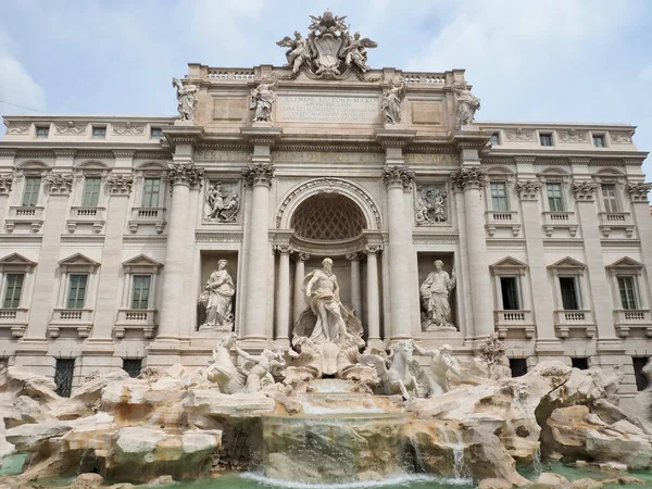 Trevi fountain in the morning, Rome, Italy. Rome baroque architecture and landmark. Rome Trevi fountain is one of the main attractions of Rome and Italy