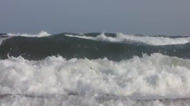Deniz banyosu. Karadeniz sahili. Karadeniz Dalgaları