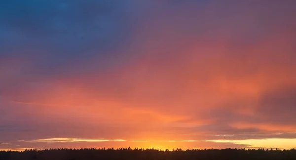 Ciel Spectaculaire Coloré Avec Nuage Coucher Soleil — Photo