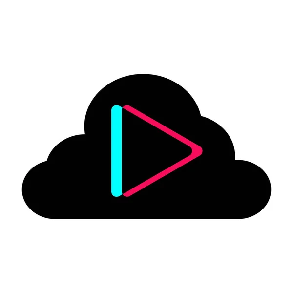 Social Media Konzept Play Taste Musik Cloud App Symbol — Stockvektor