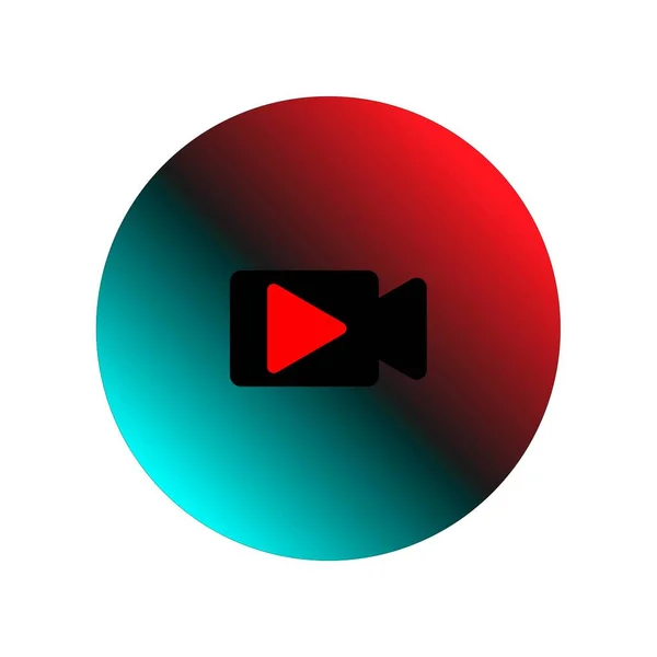 Caméra Vidéo Icône Vecteur Plat Design — Image vectorielle