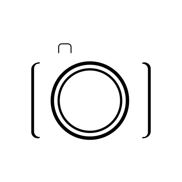 Дизайн Иконки Камеры Плоской Круглой Кнопкой — стоковый вектор
