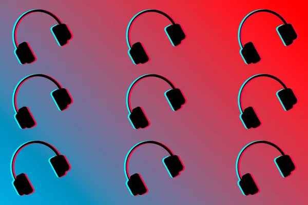 Fondo Moderno Color Estilo Red Social Fondo Digital Icono Auriculares — Vector de stock