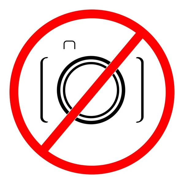 Photo Camera Prohibition Sign Taking Photographs Prohibited Vector Illustration — Stock Vector