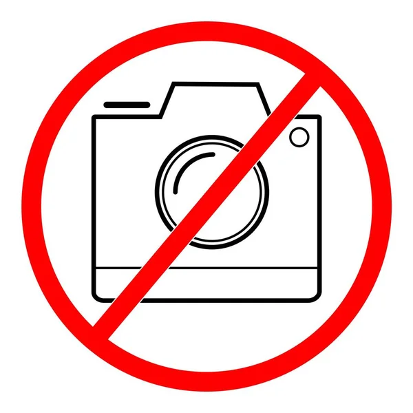 Foto Cámara Señal Prohibición Toma Fotografías Prohibidas Ilustración Vectorial — Archivo Imágenes Vectoriales