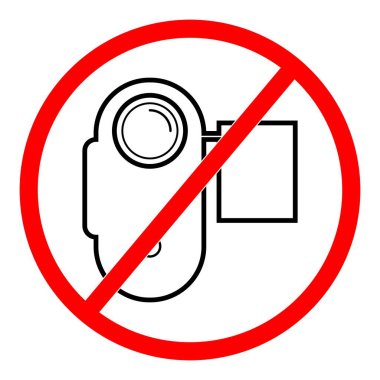 Toplu taşıma bölgelerinin bunu yapmaması için video uyarı sembolü almayın. vektör logosu, işaret, sembol