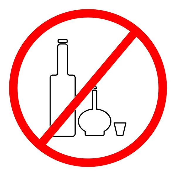 Kein Trinkzeichen Kein Alkohol Vektorillustration — Stockvektor