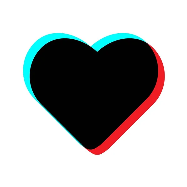 Coração Como Ícone Simbol Mídia Social Concept Flat Design — Vetor de Stock