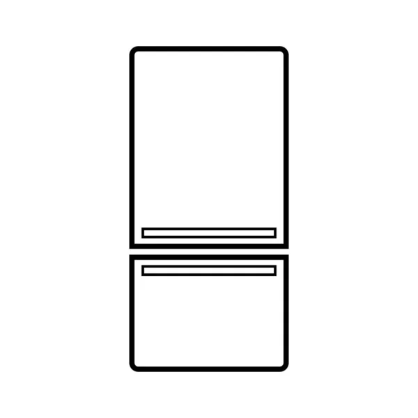 Traditionele Top Vriezer Koelkast Koelkast Lijn Kunst Vector Pictogram Voor — Stockvector