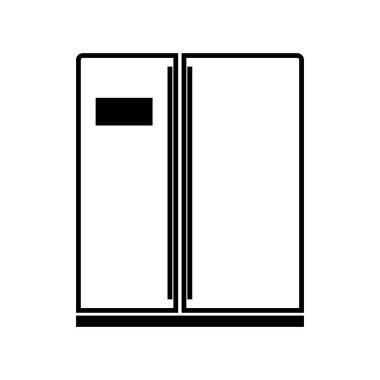 Uygulamalar ve web siteleri için modern buzdolabı buzdolabı ya da buzdolabı çizgisi resim ikonu, düz tasarım, 10 Pound