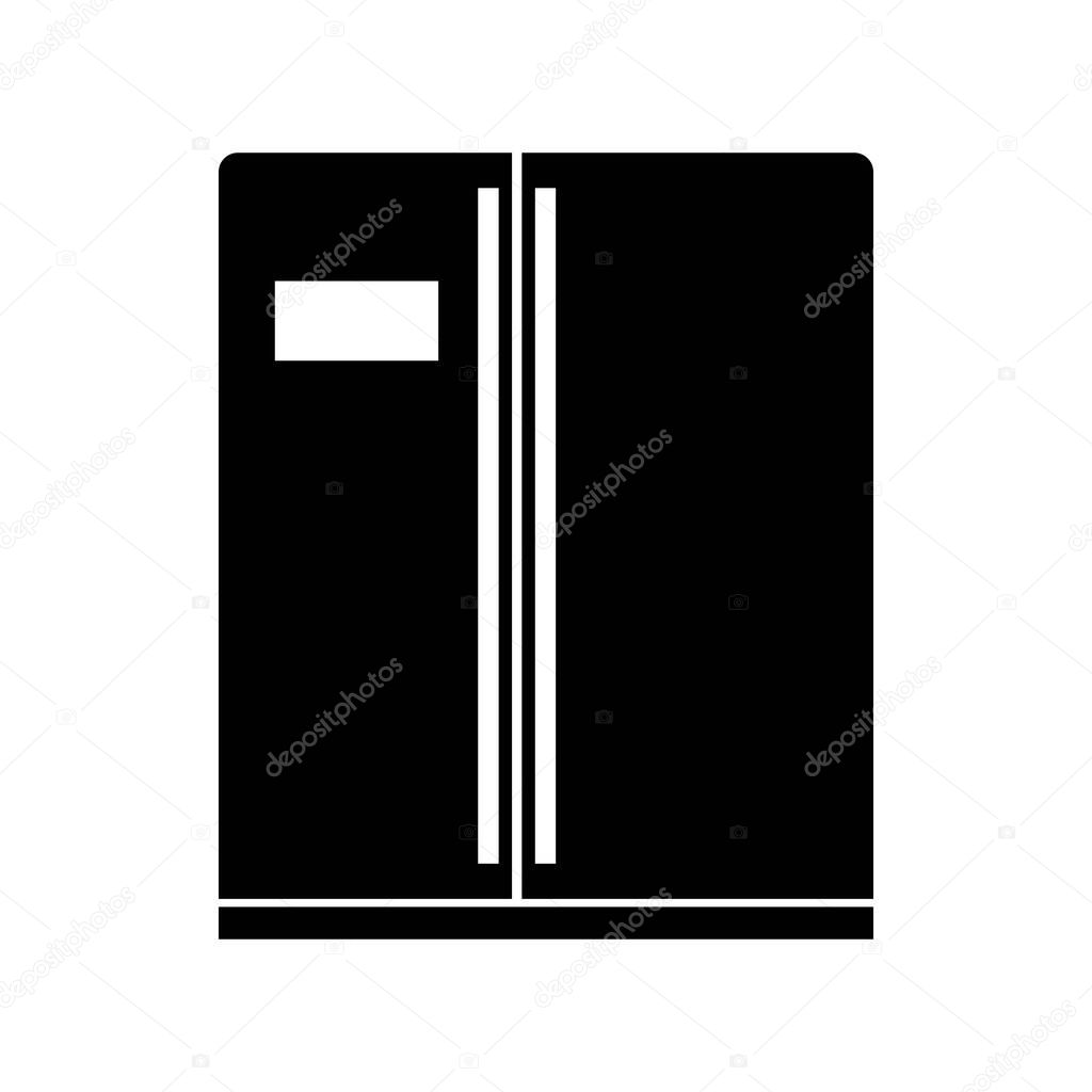 Modern freezer refrigerator or fridge line art vector icon for apps and websites,flat design
