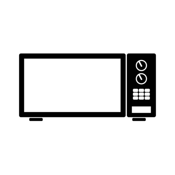 Microwave Oven Icon Isolated White Background Home Appliances Icon Flat — Stock Vector