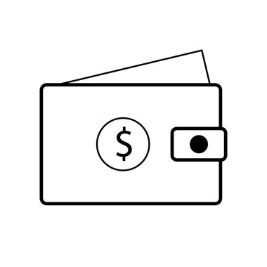 Para Cüzdanı Simgesi Düz Grafik Tasarımı