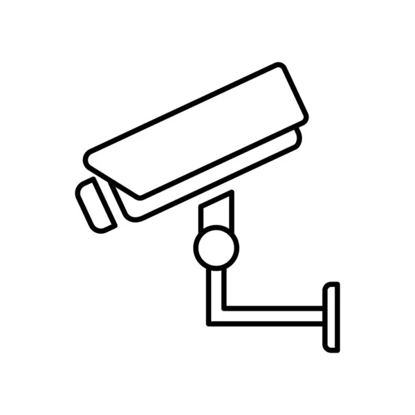 Значок Мониторинга Видео Камера Видеонаблюдения Знак Изолирован Белом Фоне — стоковый вектор