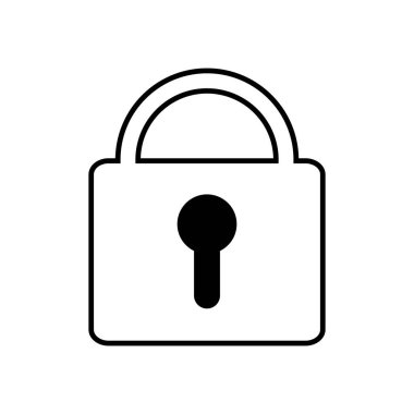 Düz çizgi simgesi asma kilit