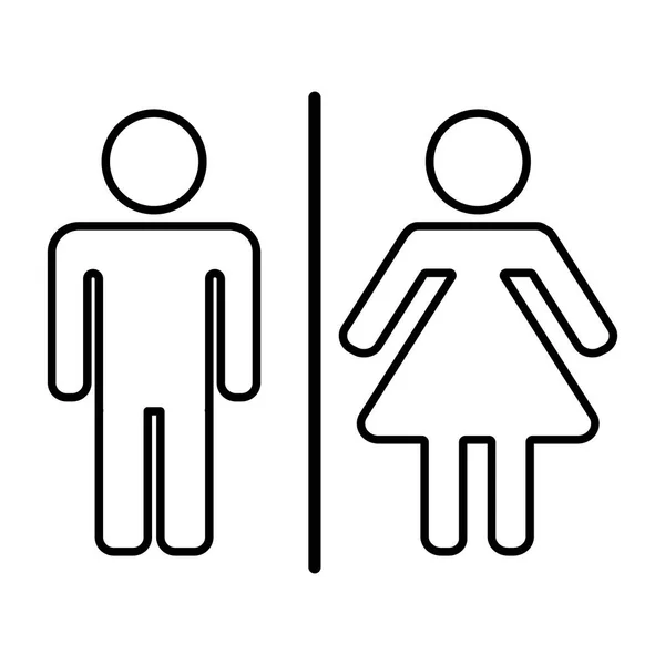 Panneau Toilettes Pour Filles Garçons Panneau Icône Plat Toilette — Image vectorielle