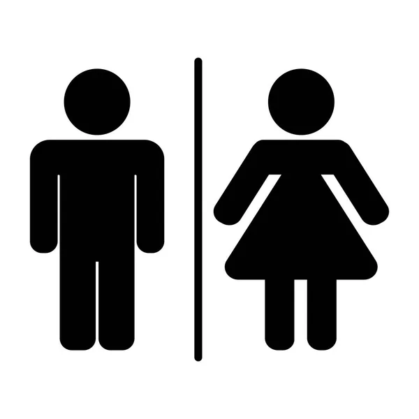 Dziewczyny Chłopcy Znak Toalety Płaskie — Wektor stockowy
