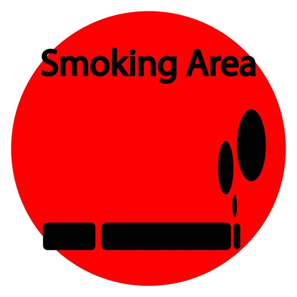 Raucherbereich Kreisförmige Linie Symbol Zigarette Rundes Buntes Schild — Stockvektor