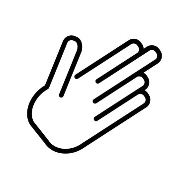 Düz vektör simgesi yayılmış parmaklarıyla elini kaldırdı. İzole edilmiş kaldırılmış el emojisi çizimi