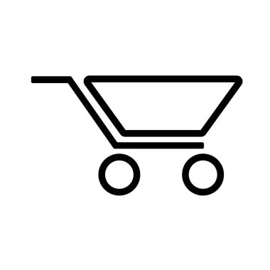 Alışveriş arabası vektör simgesi, düz tasarım.