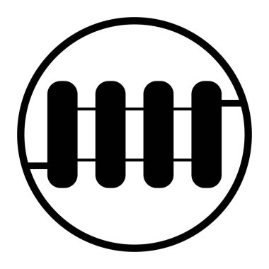 Siyah ısıtma bataryası ikonu. Web için ısıtma pil vektör simgesinin düz çizimi